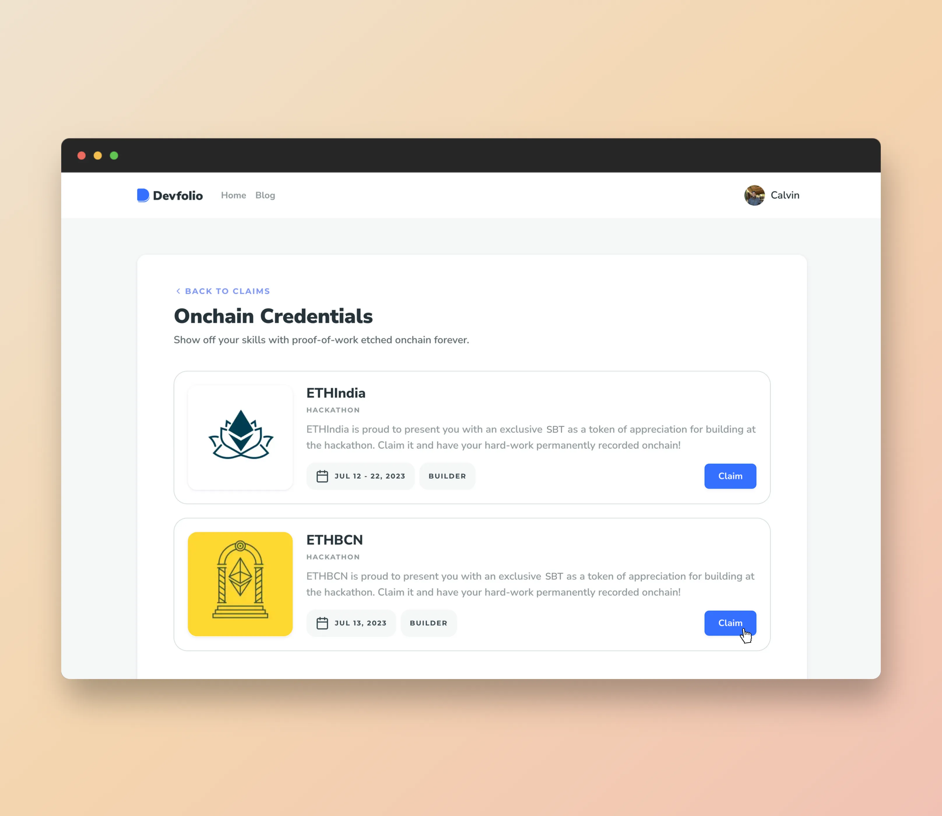 Select credential